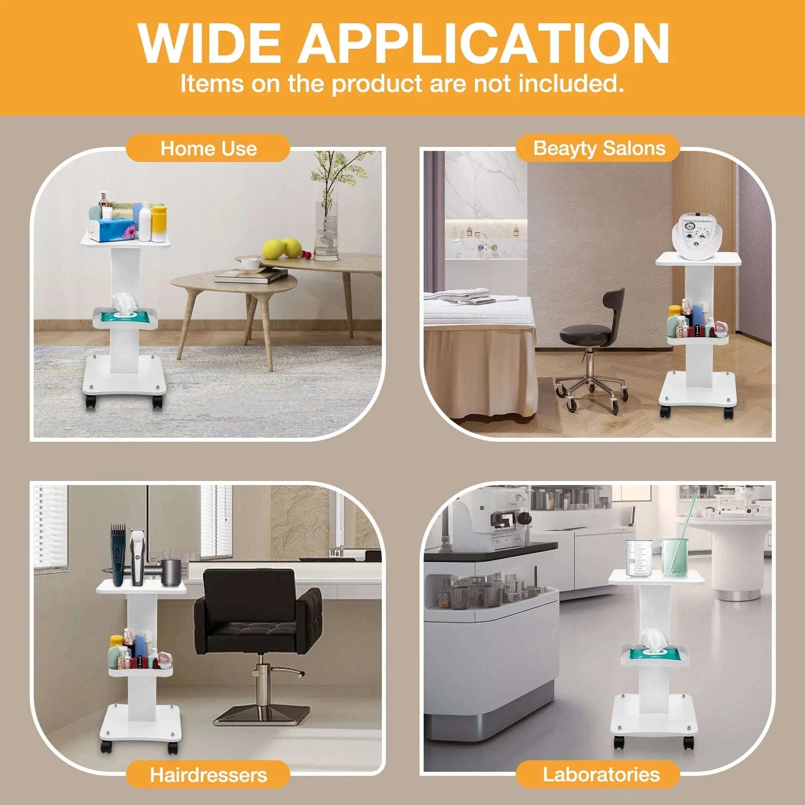 Beauty Equipment Cart Spa Machine Trolley-WHITE / GERMANY