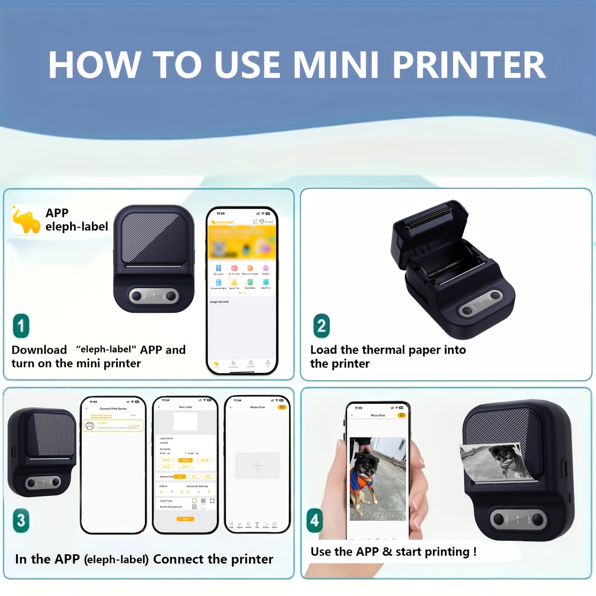 Bluetooth Thermal Label Printer and Paper Options