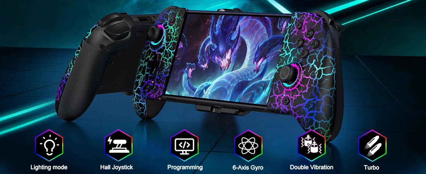 BEBONCOOL JC200 Switch Controller For Nintendo Switch/Switch OLED Joystick Gamepad Built-in 6-Axis Gyro Design Handheld Grip-JC201 / United Kingdom