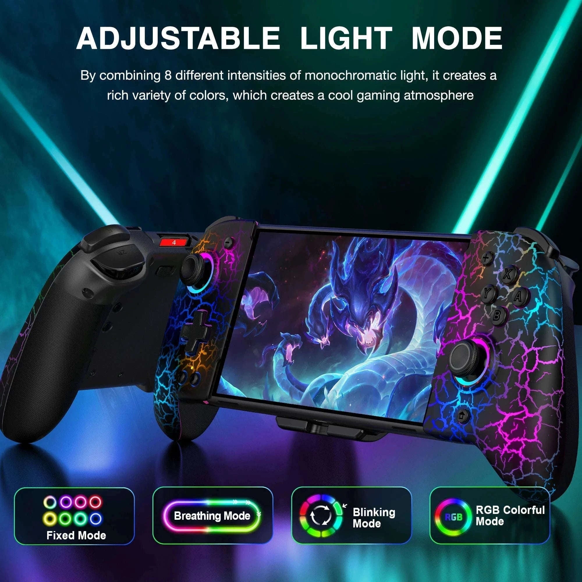 BEBONCOOL JC200 Switch Controller For Nintendo Switch/Switch OLED Joystick Gamepad Built-in 6-Axis Gyro Design Handheld Grip-JC201 / United Kingdom