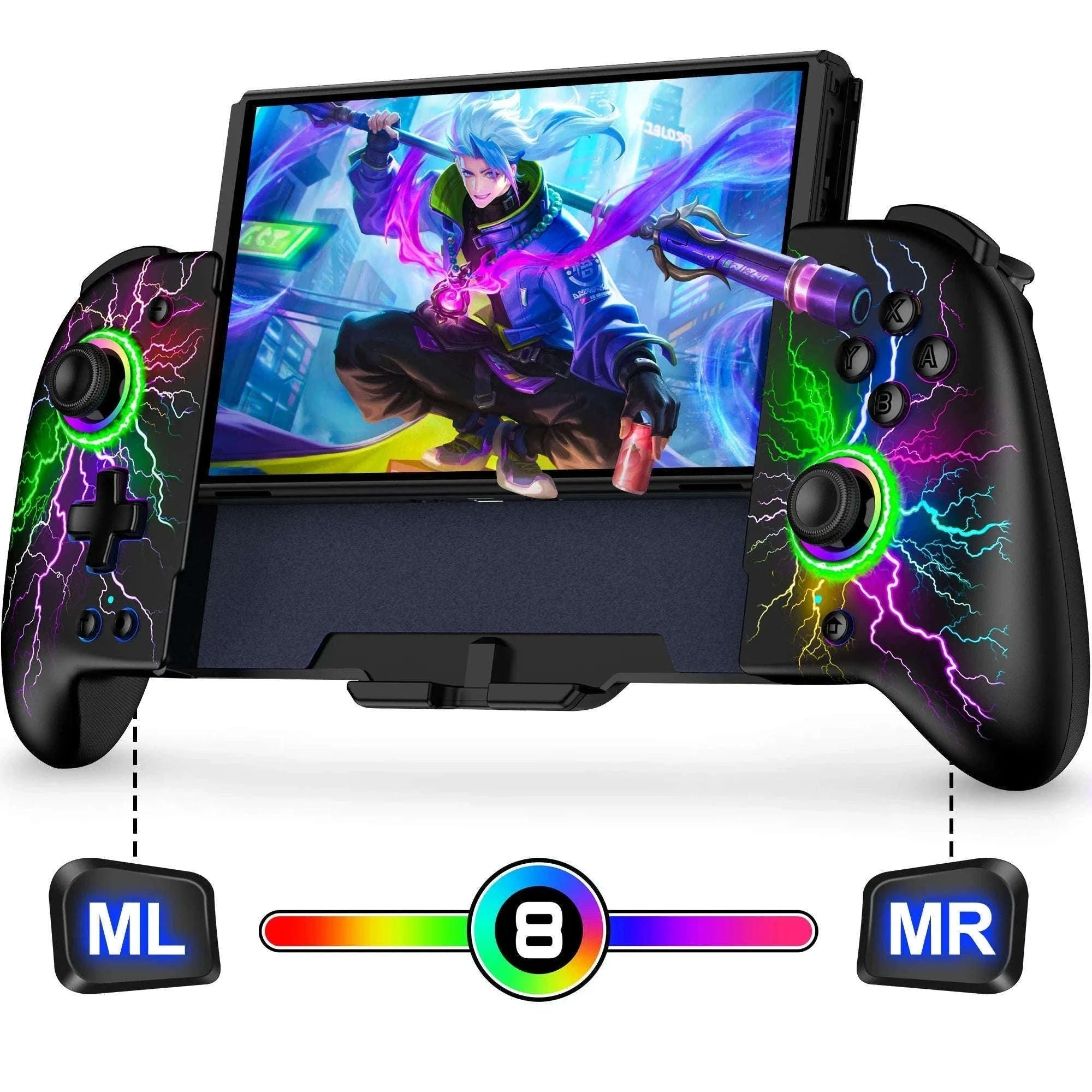 BEBONCOOL JC200 Switch Controller For Nintendo Switch/Switch OLED Joystick Gamepad Built-in 6-Axis Gyro Design Handheld Grip-JC201 / United Kingdom