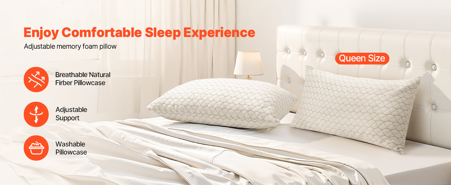 Almohada ajustable de espuma viscoelástica para cama, para soporte y comodidad del cuello