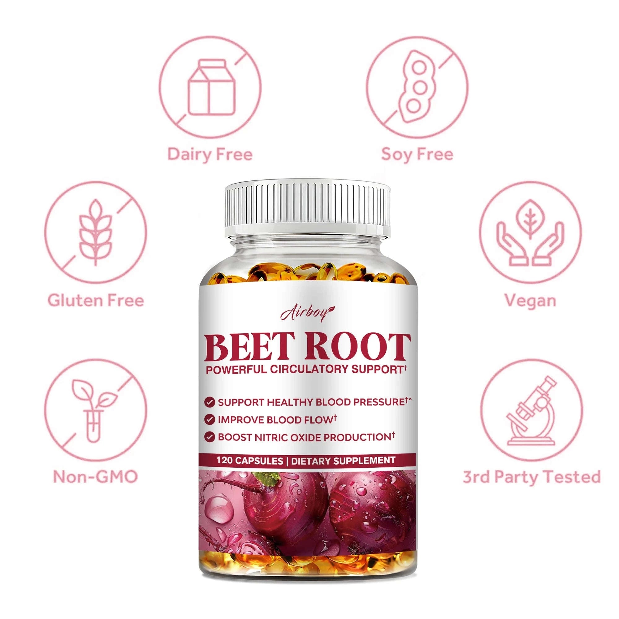 Beetroot Capsules for Healthy Blood Pressure and Circulation-United States / 120 Capsules