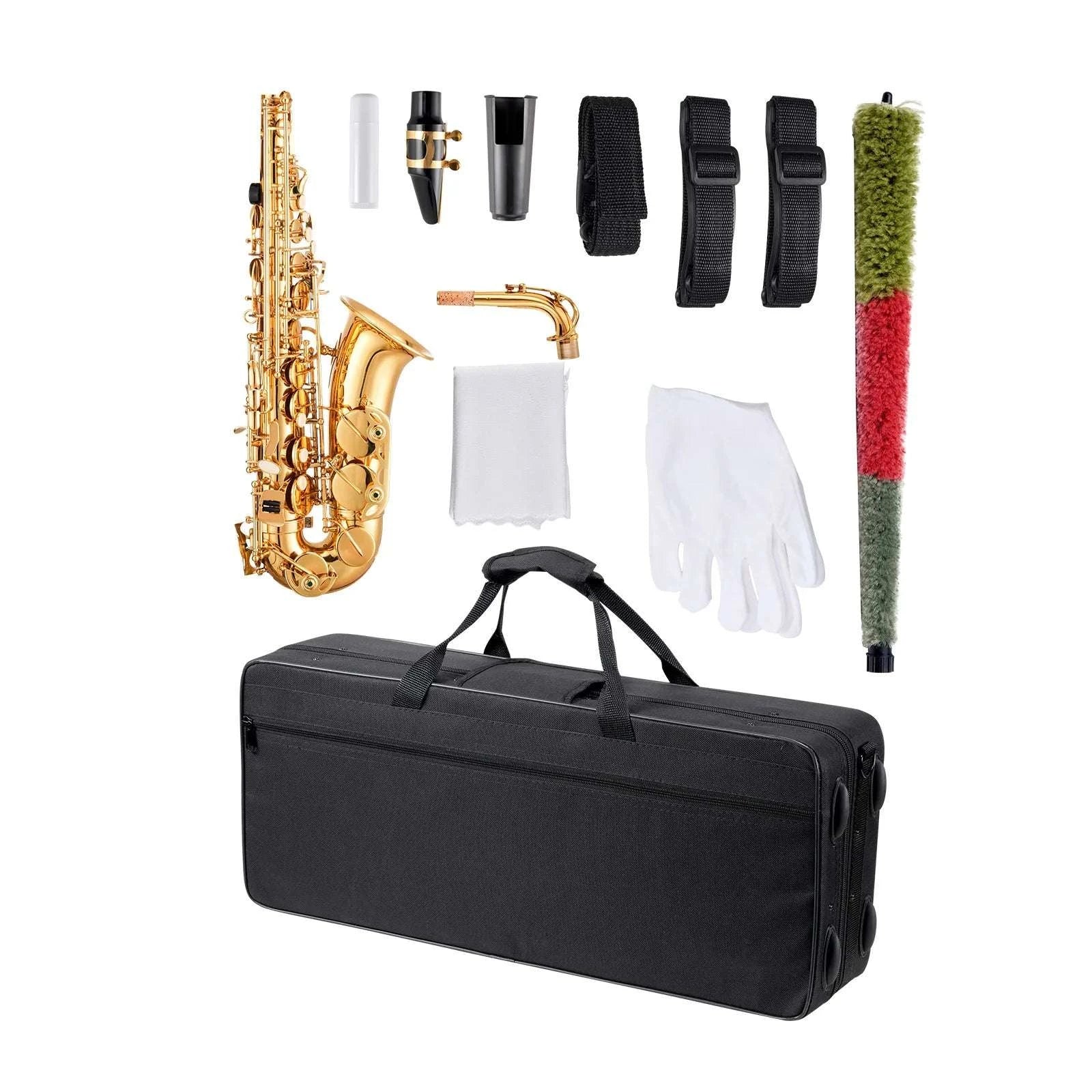 Beginner Alto or Tenor Saxophone Kit with Case & Accessories-Mid-tone E Flat / United States