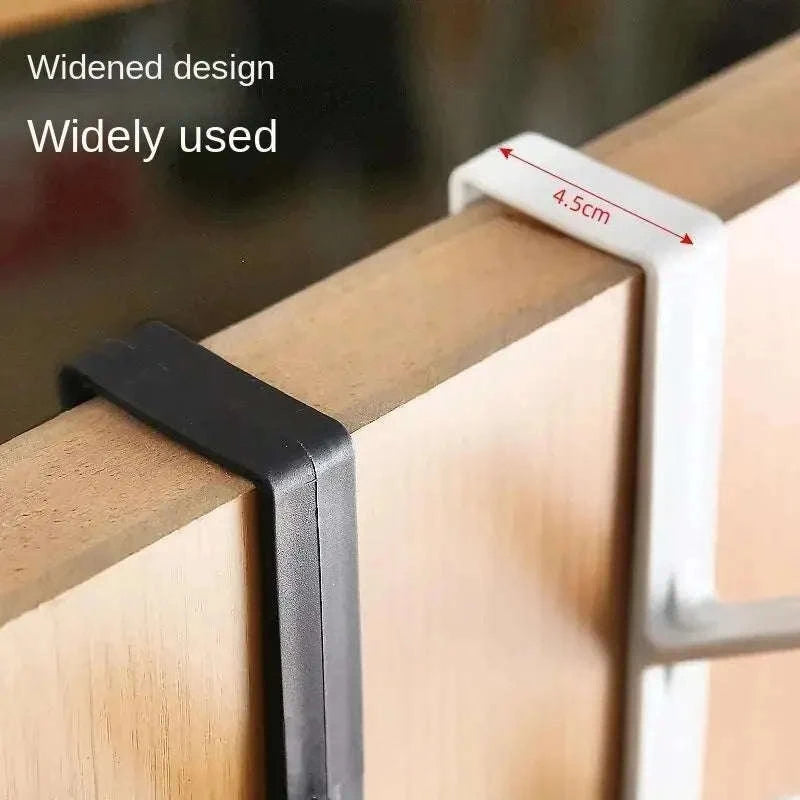 Behind Door Hook Rack – 5‑Hook Over Door Storage-27x4.5cm / Black