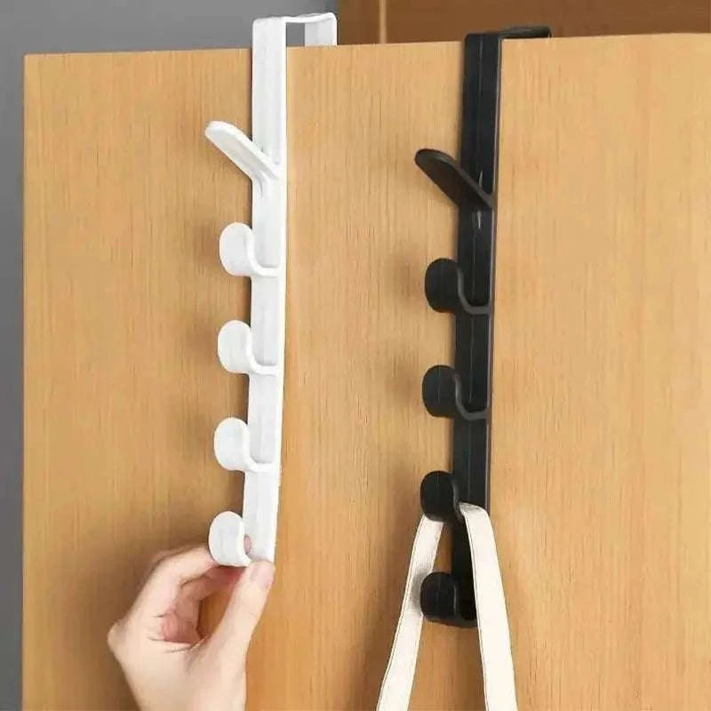 Behind Door Hook Rack – 5‑Hook Over Door Storage-
