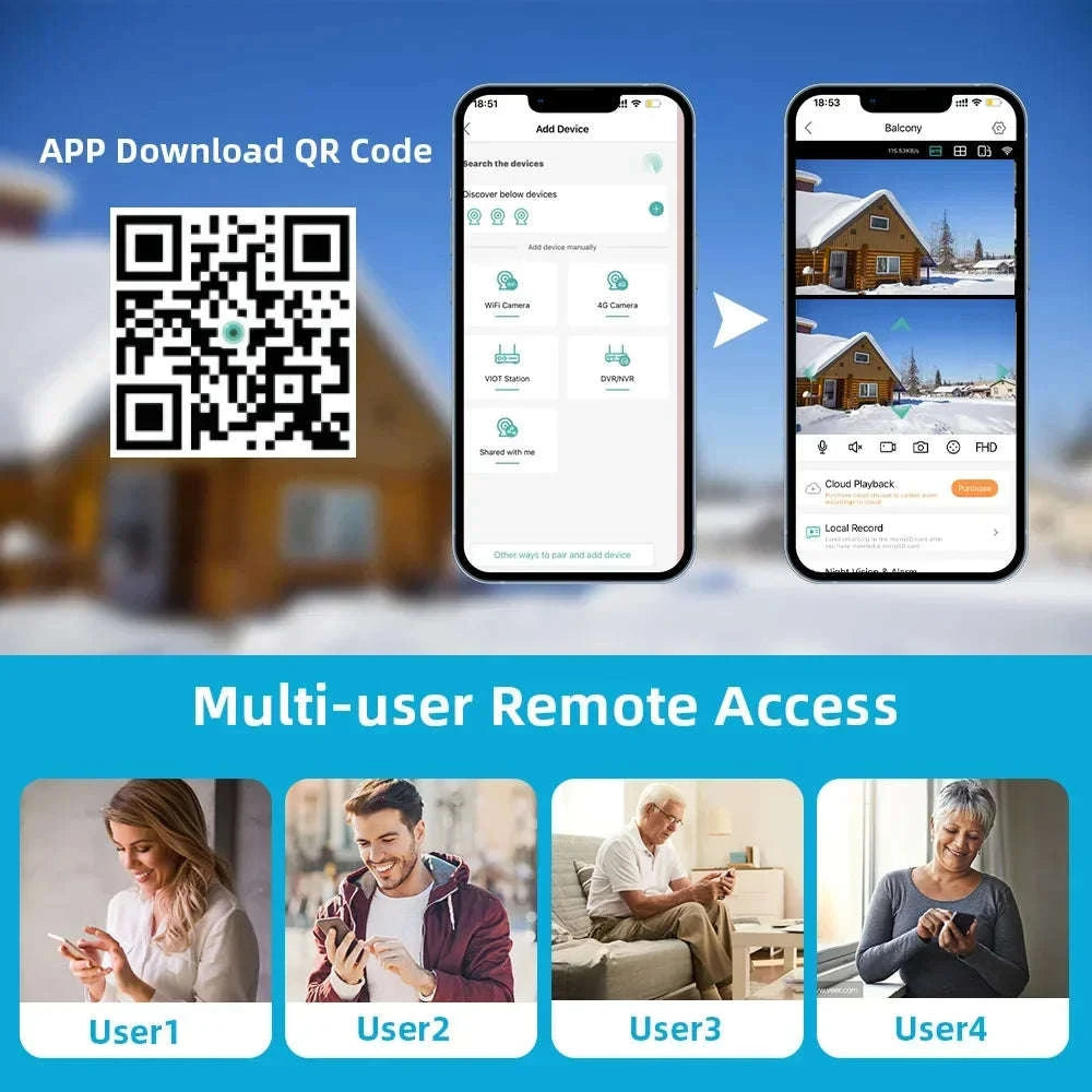 BELIA 4K 8MP WiFi Surveillance Camera with Dual‑Lens PTZ Control-4MP NO SD Card / US Plug