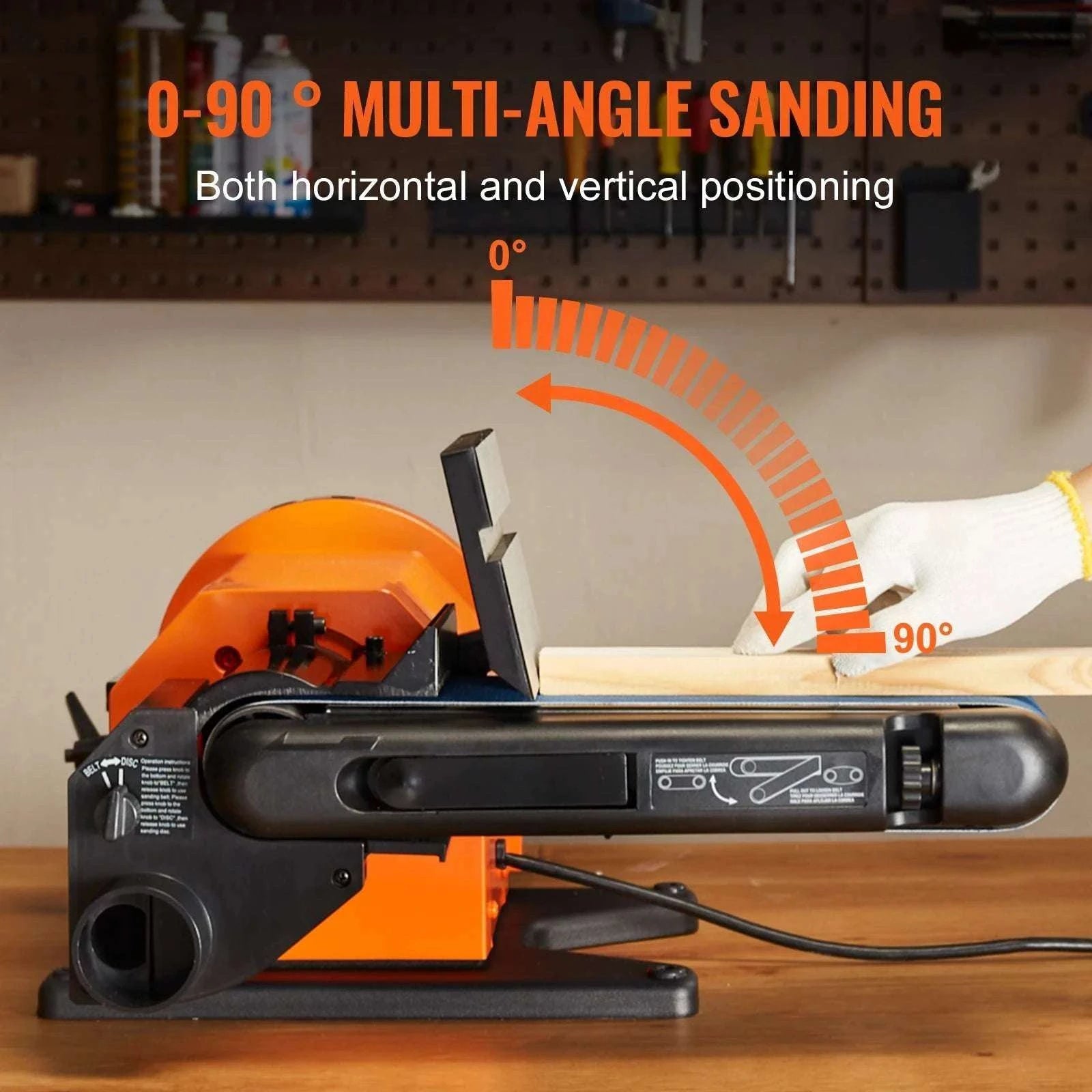 Belt Disc Sander Combo Bench with Adjustable Angle and Induction Motor-5.0AMP / United States