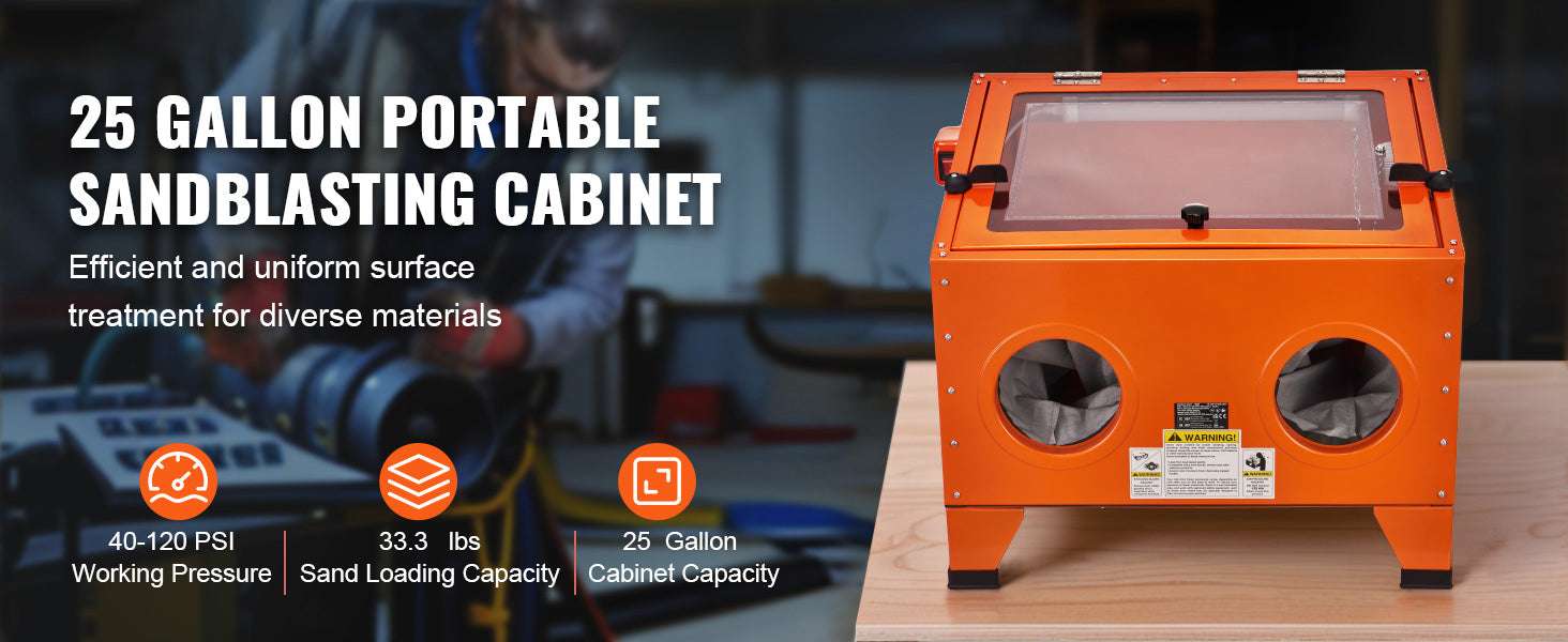 Benchtop Sandblasting Cabinet 25/40/60 Gallon with Gun & Nozzles-60 Gallon / france