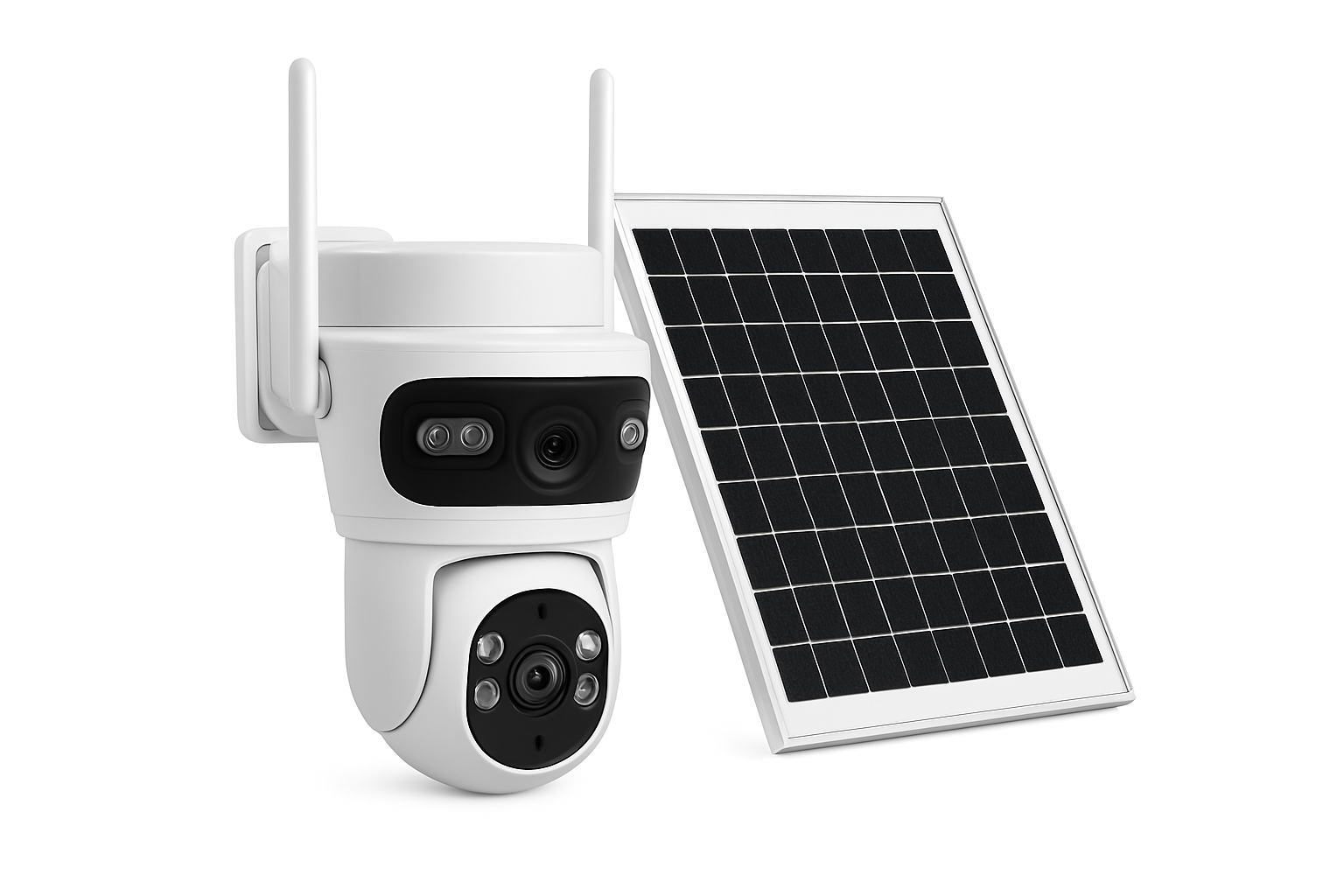 6MP Solar-WLAN-Sicherheitskamera für den Außenbereich mit Dual-Linse und PTZ 360°-Ansicht