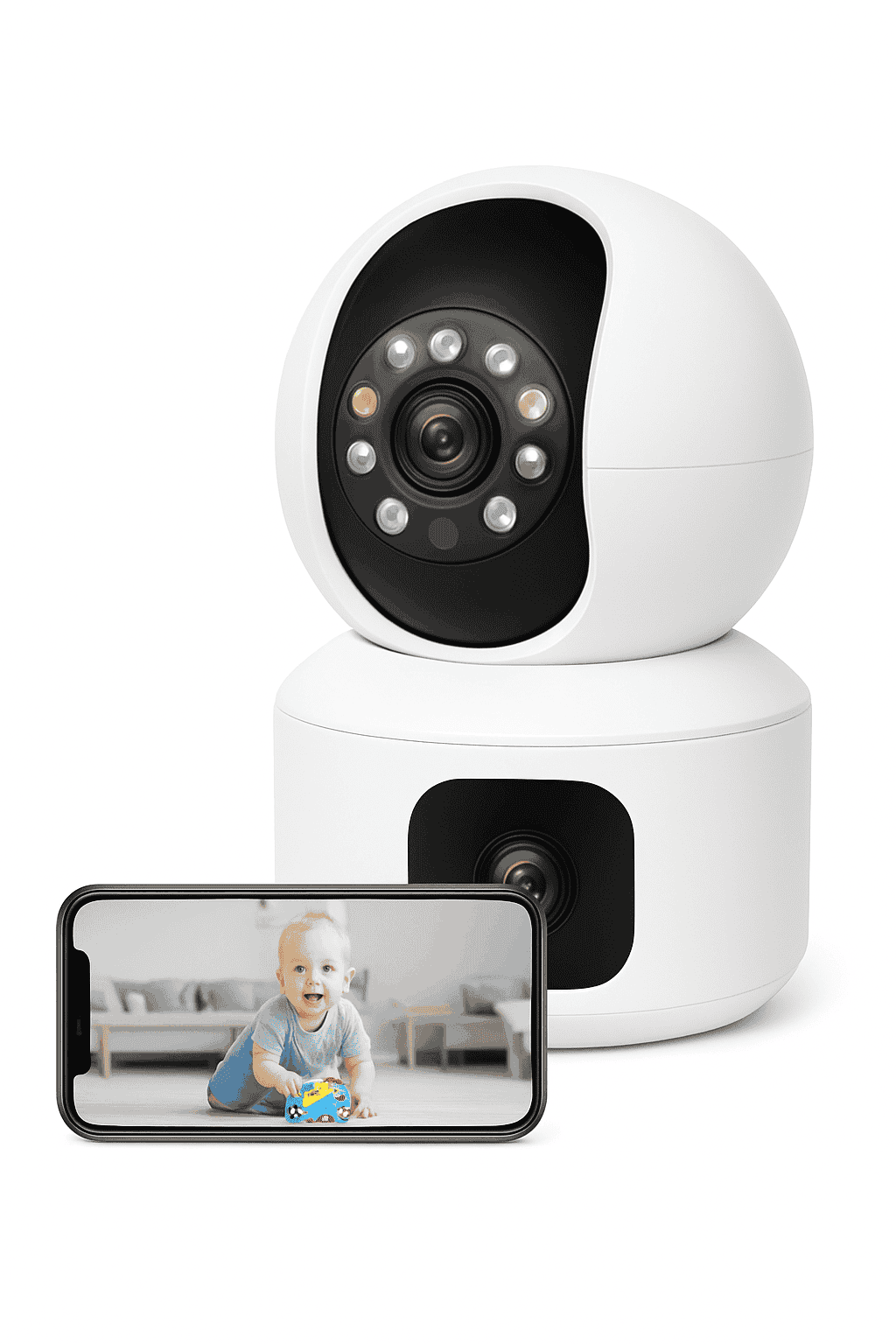 BESDER 4MP WiFi Dual Screen Baby Monitor Camera-4MP NO Card / EU Plug / GERMANY