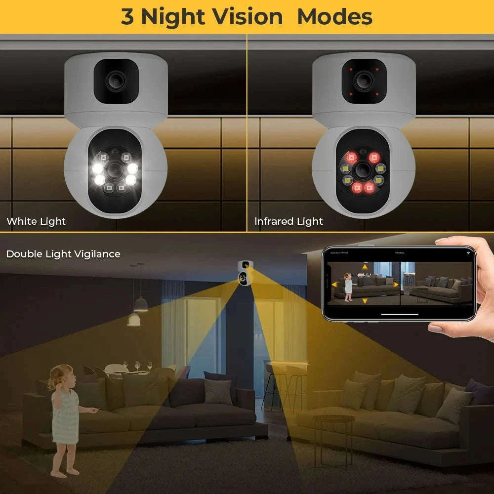 BESDER 4MP WiFi Dual Screen Baby Monitor Camera-4MP NO Card / EU Plug / GERMANY