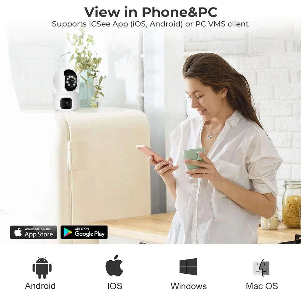 BESDER 4MP WiFi Dual Screen Baby Monitor Camera-4MP NO Card / EU Plug / GERMANY