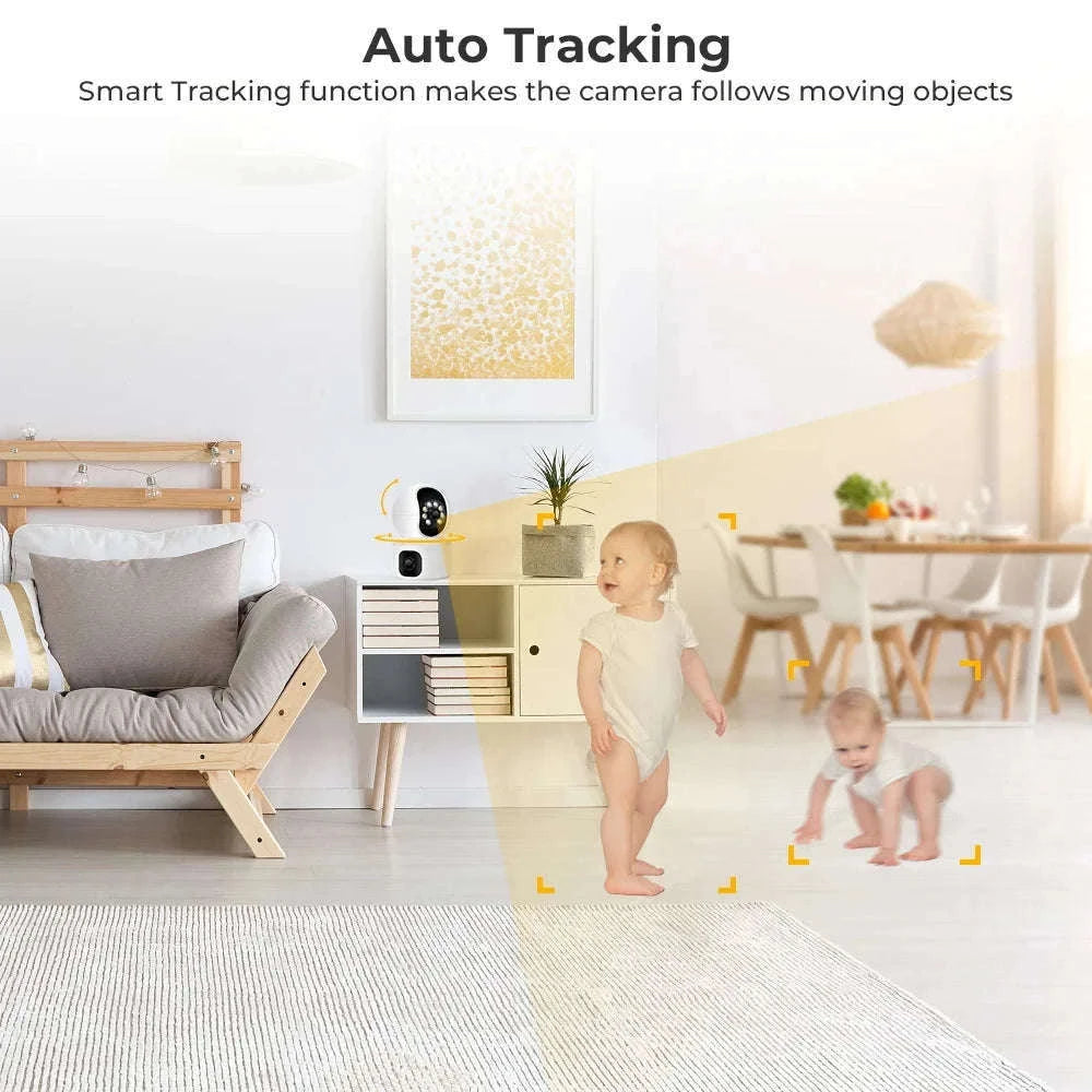 BESDER 4MP WiFi Dual Screen Baby Monitor Camera-4MP NO Card / EU Plug / GERMANY