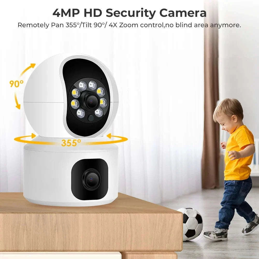 BESDER 4MP WiFi Dual Screen Baby Monitor Camera-4MP NO Card / EU Plug / GERMANY