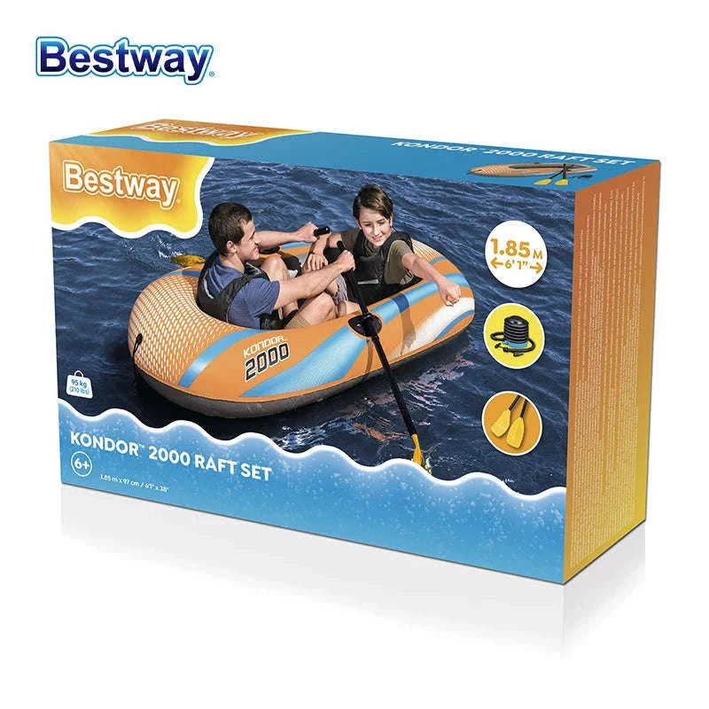 Bestway Inflatable Kayakway 61136/61140/61142/61146 1-3 Person Heavy Duty PVC Rafting Boat-4ft11inx 33in1people