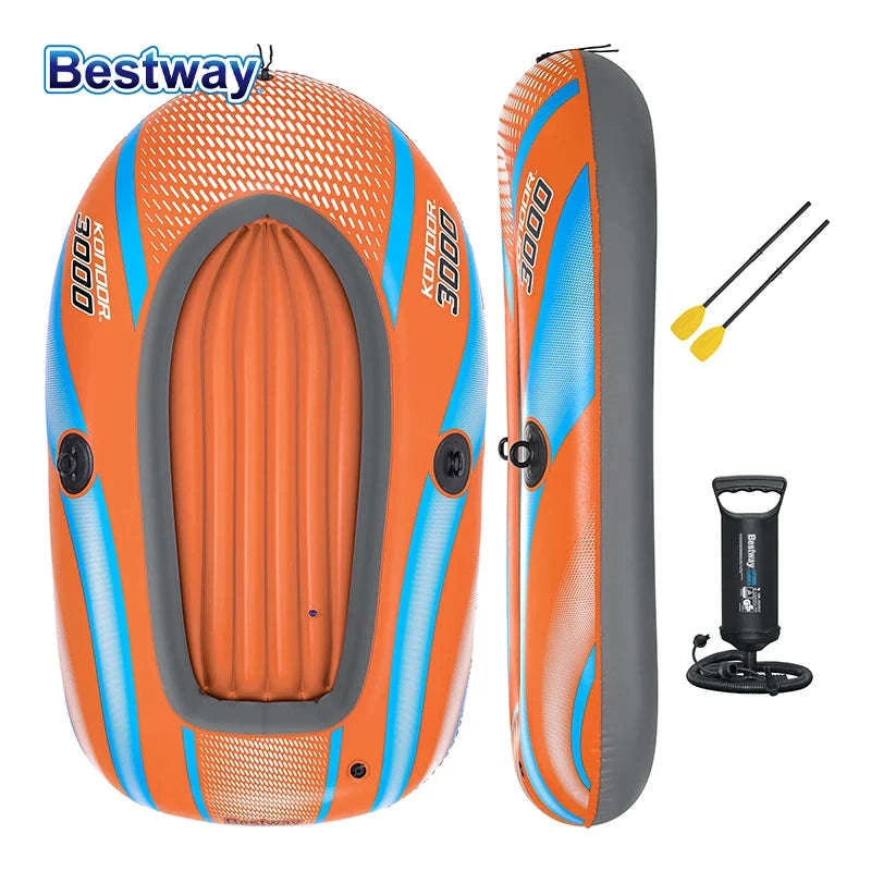 Bestway Inflatable Kayakway 61136/61140/61142/61146 1-3 Person Heavy Duty PVC Rafting Boat-4ft11inx 33in1people