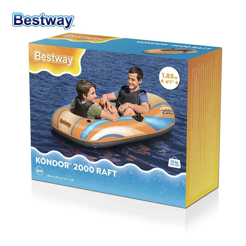 Bestway Inflatable Kayakway 61136/61140/61142/61146 1-3 Person Heavy Duty PVC Rafting Boat-4ft11inx 33in1people