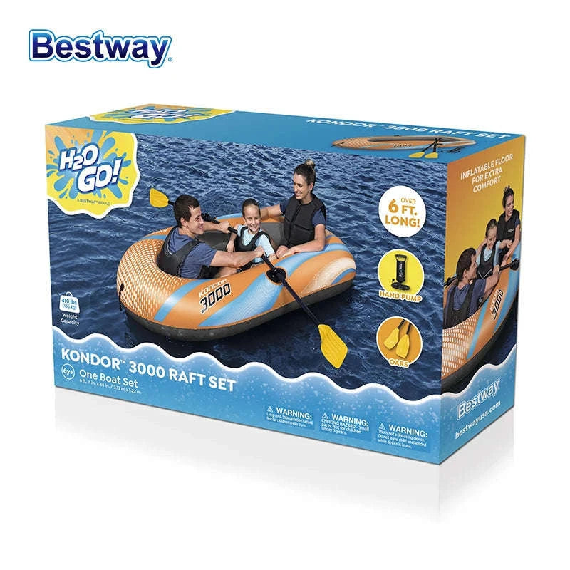 Bestway Inflatable Kayakway 61136/61140/61142/61146 1-3 Person Heavy Duty PVC Rafting Boat-4ft11inx 33in1people