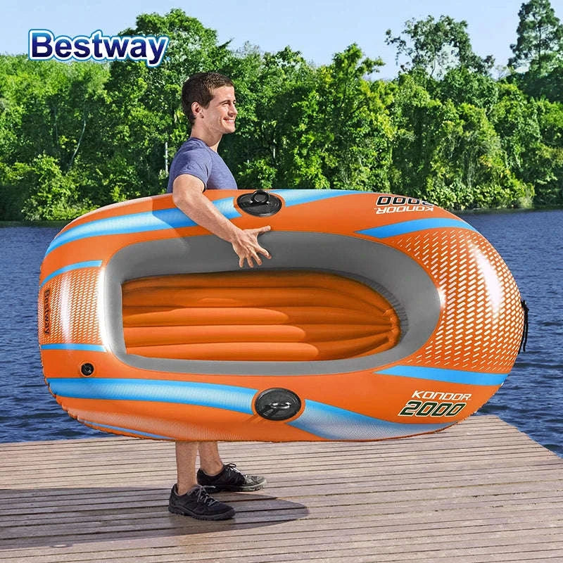 Bestway Inflatable Kayakway 61136/61140/61142/61146 1-3 Person Heavy Duty PVC Rafting Boat-4ft11inx 33in1people