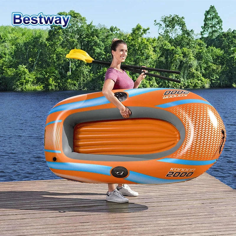 Bestway Inflatable Kayakway 61136/61140/61142/61146 1-3 Person Heavy Duty PVC Rafting Boat-4ft11inx 33in1people