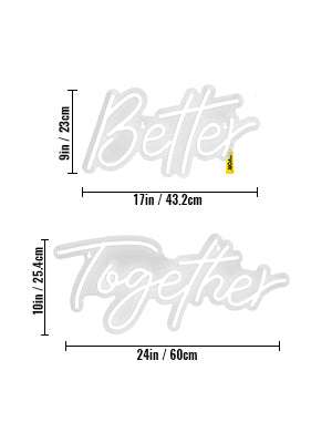 Better Together LED Neon Sign Warm White Wall Light Decor-Warm White 20W-L / United States