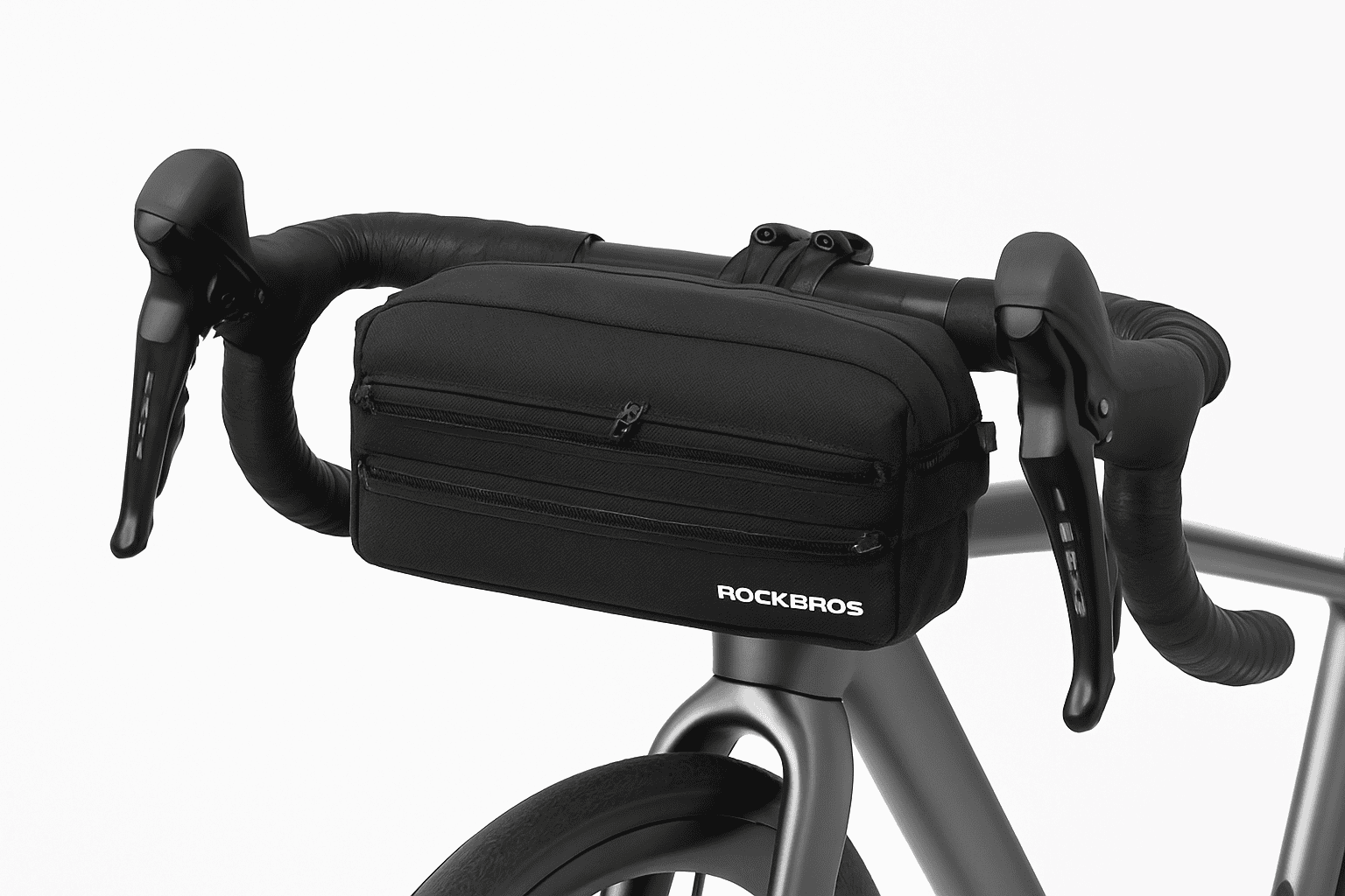 Bicycle Front Handlebar Bag 2L Storage with Strap and Reflective Design-B111