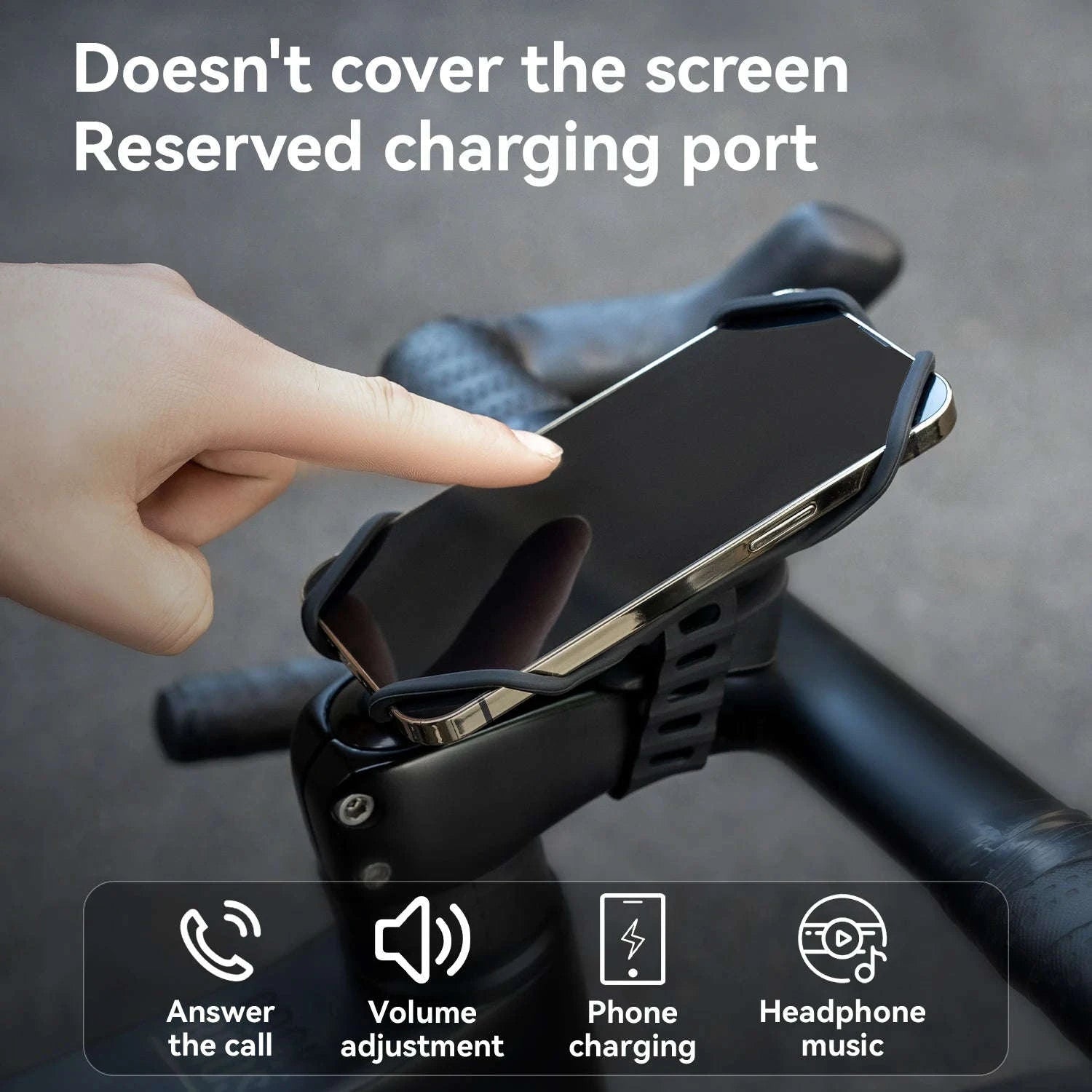 Bicycle Phone Mount Silicone Quick Release Handlebar Holder-250015001