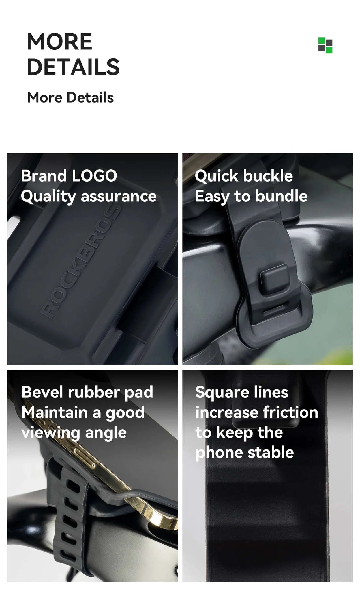 Bicycle Phone Mount Silicone Quick Release Handlebar Holder-250015001