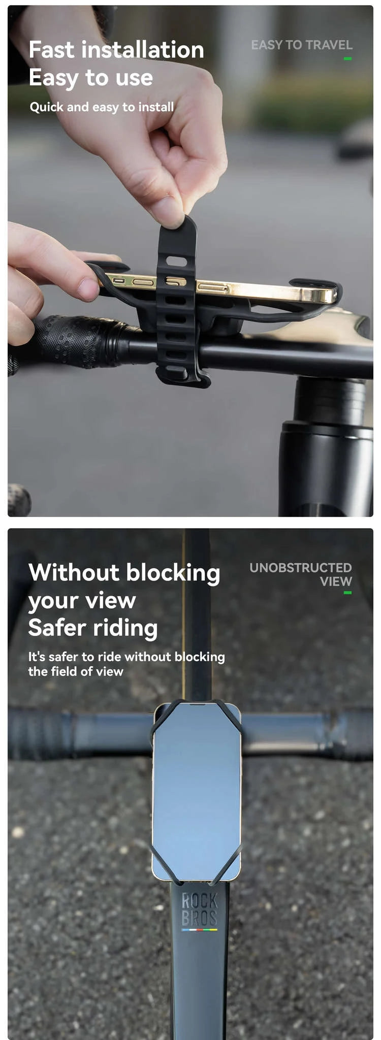Bicycle Phone Mount Silicone Quick Release Handlebar Holder-250015001
