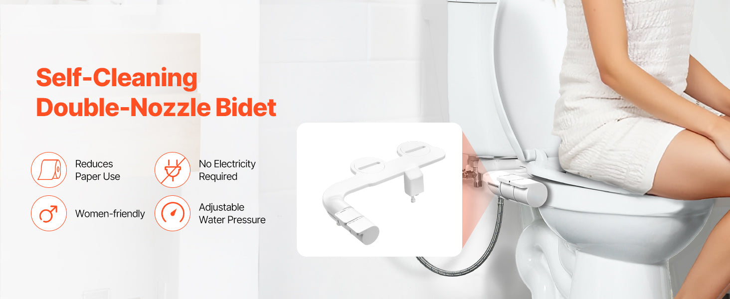 Traversez l’achat SucceBuy – Accessoire de bidet pour WC with double buse rétractable, pression d’eau réglable, eau froide, pulvérisateur pour lavage intime arrière et féminin.
