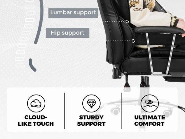 Big and Tall Ergonomic Gaming Chair with Lumbar Support & Footrest-black / United States