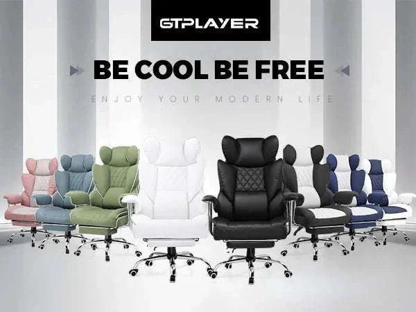Big and Tall Ergonomic Gaming Chair with Lumbar Support & Footrest-Blue / United States
