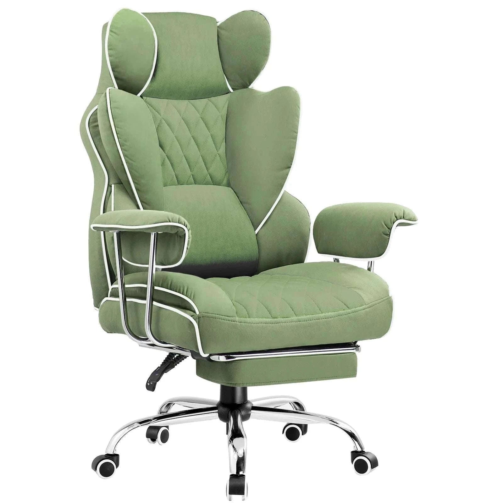 Big and Tall Ergonomic Gaming Chair with Lumbar Support & Footrest-Blue / United States