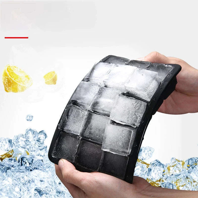 Big Ice Cube Tray Silicone Mold-15 grid- Black