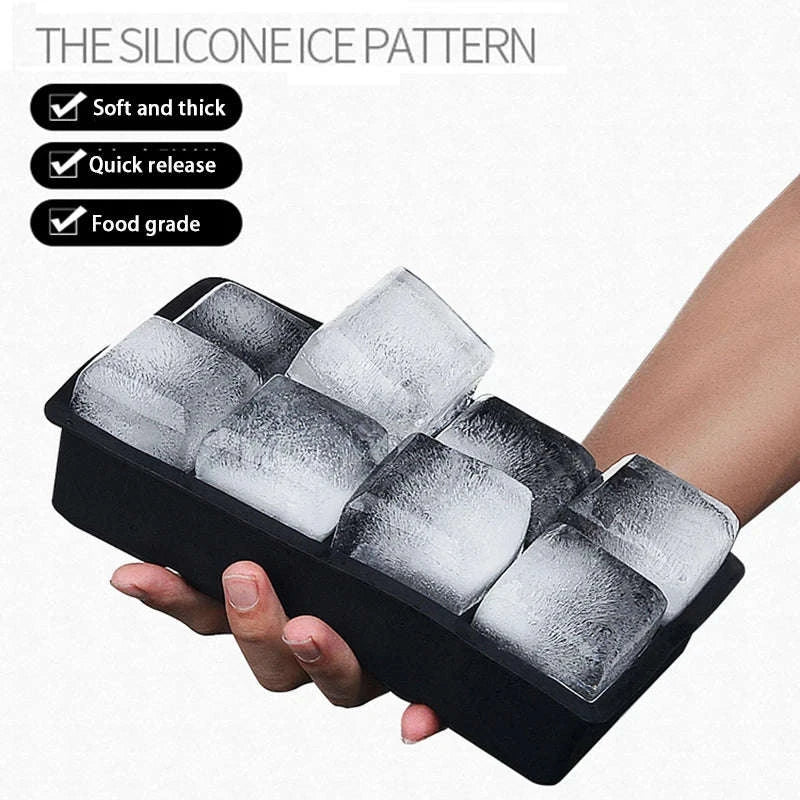 Big Ice Cube Tray Silicone Mold-15 grid- Black