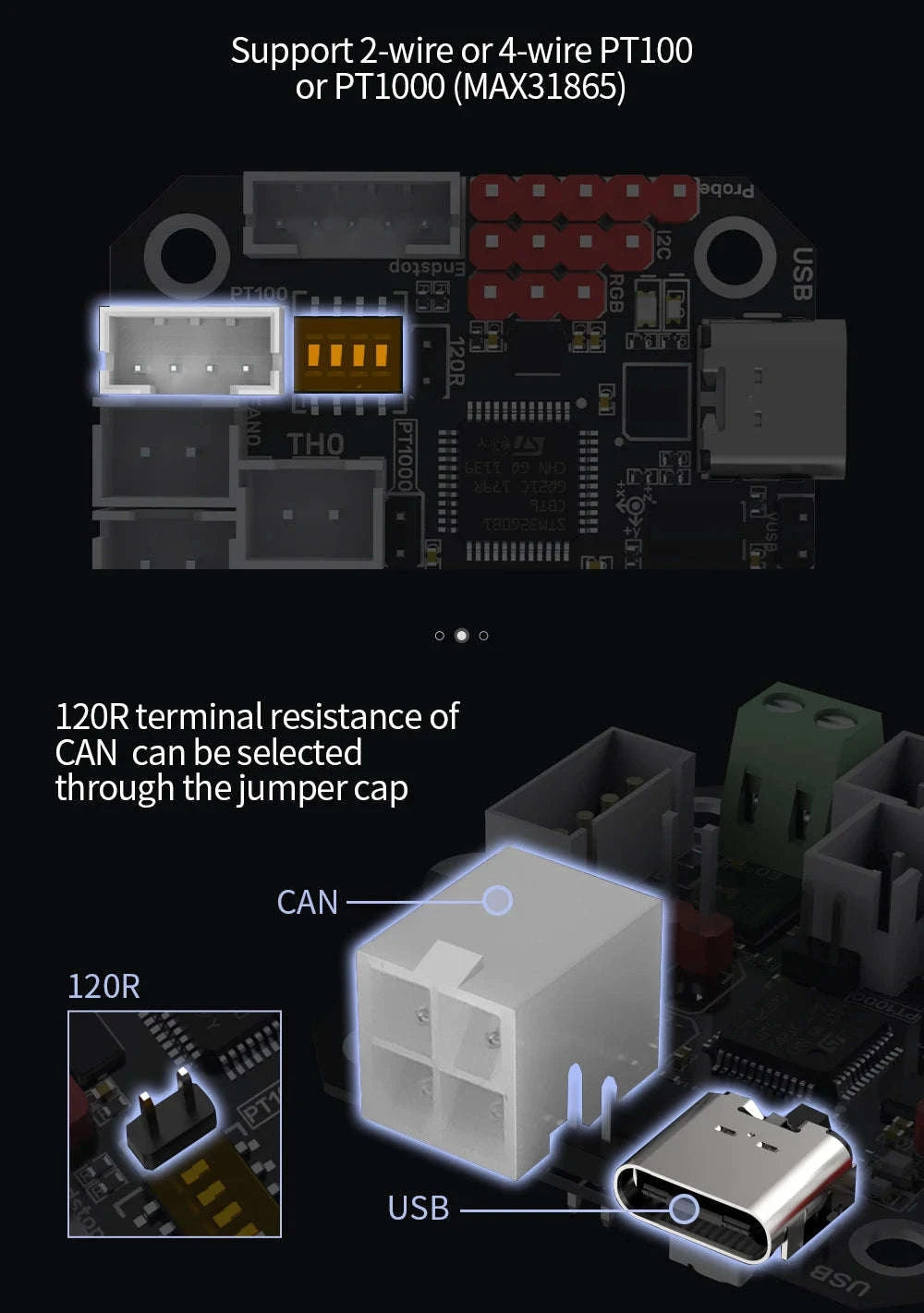 BIGTREETECH EBB36 CAN V1.2 Board for Klipper Hotend and 36‑Stepper Setups-EBB36 With MAX31865 / United States