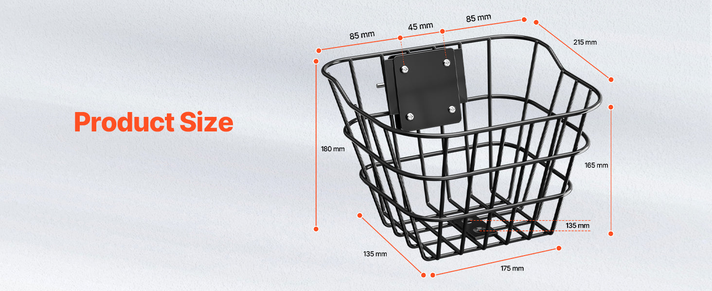 Predný košík na bicykel pre kolobežky a bicykle – oceľový nosič do 9 kg