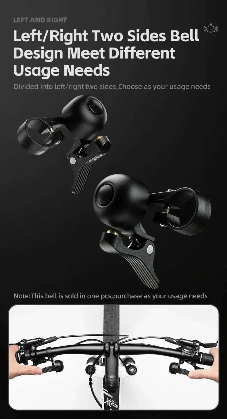 Bike Bell with Crisp Sound Alloy Ring for MTB & Road Bikes-2023-1A Left