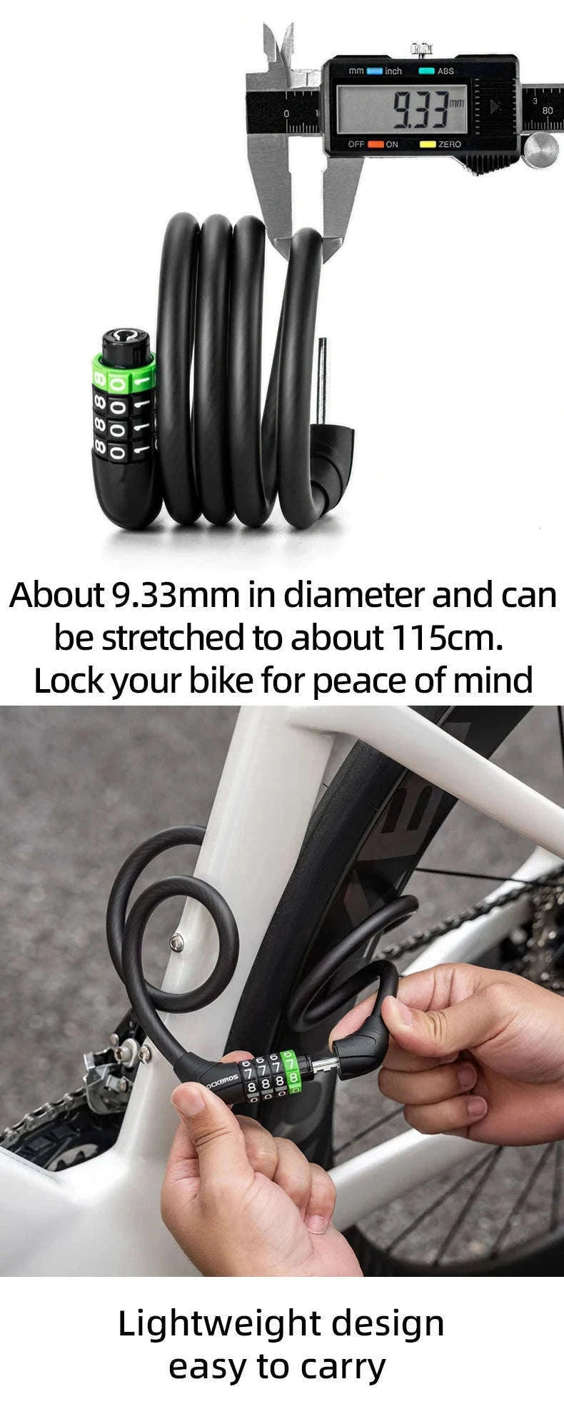 Bike Cable Lock with Password Security-32120005001
