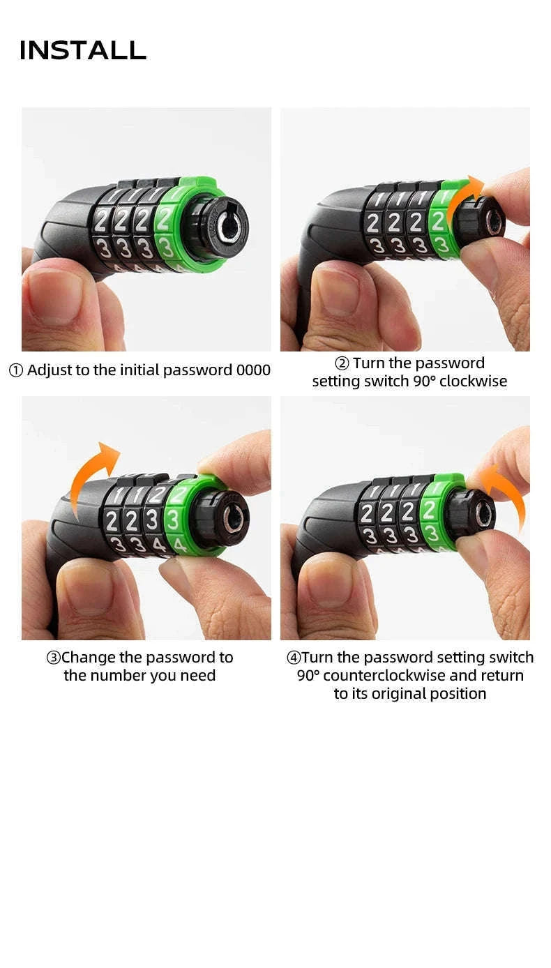 Bike Cable Lock with Password Security-32120005001