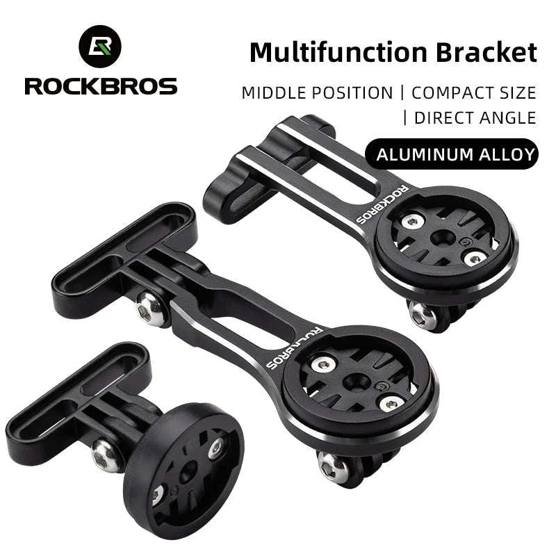 Bike Computer Mount Extension with Front Light Holder Alloy Bracket-adjustable