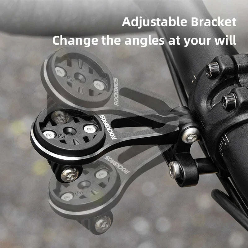 Bike Computer Mount Extension with Front Light Holder Alloy Bracket-adjustable