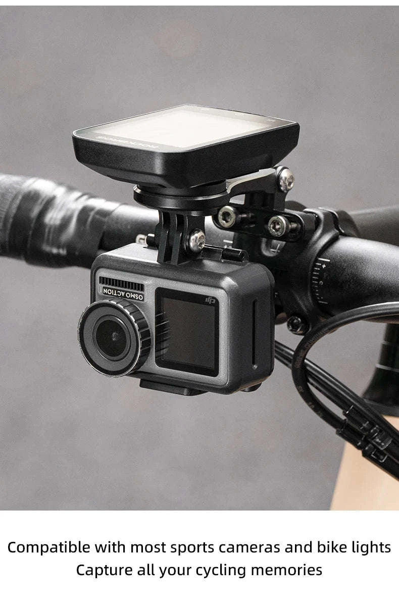 Bike Computer Mount Extension with Front Light Holder Alloy Bracket-adjustable