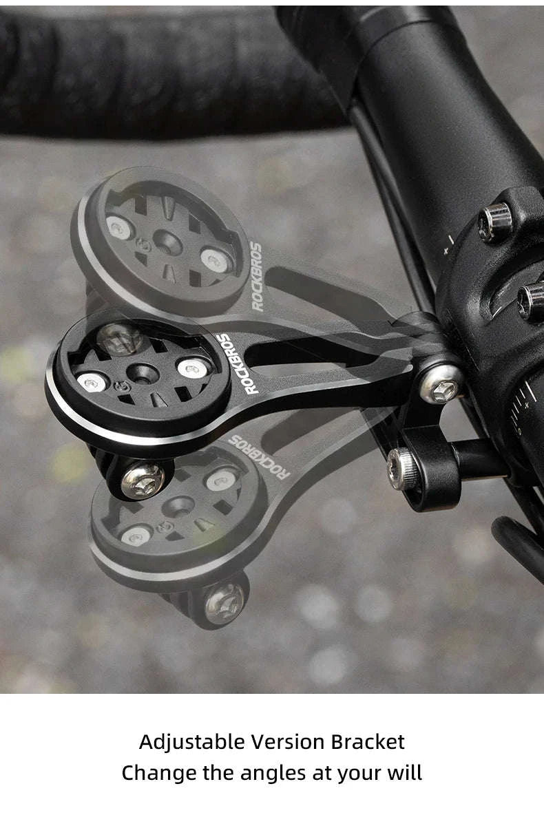 Bike Computer Mount Extension with Front Light Holder Alloy Bracket-adjustable