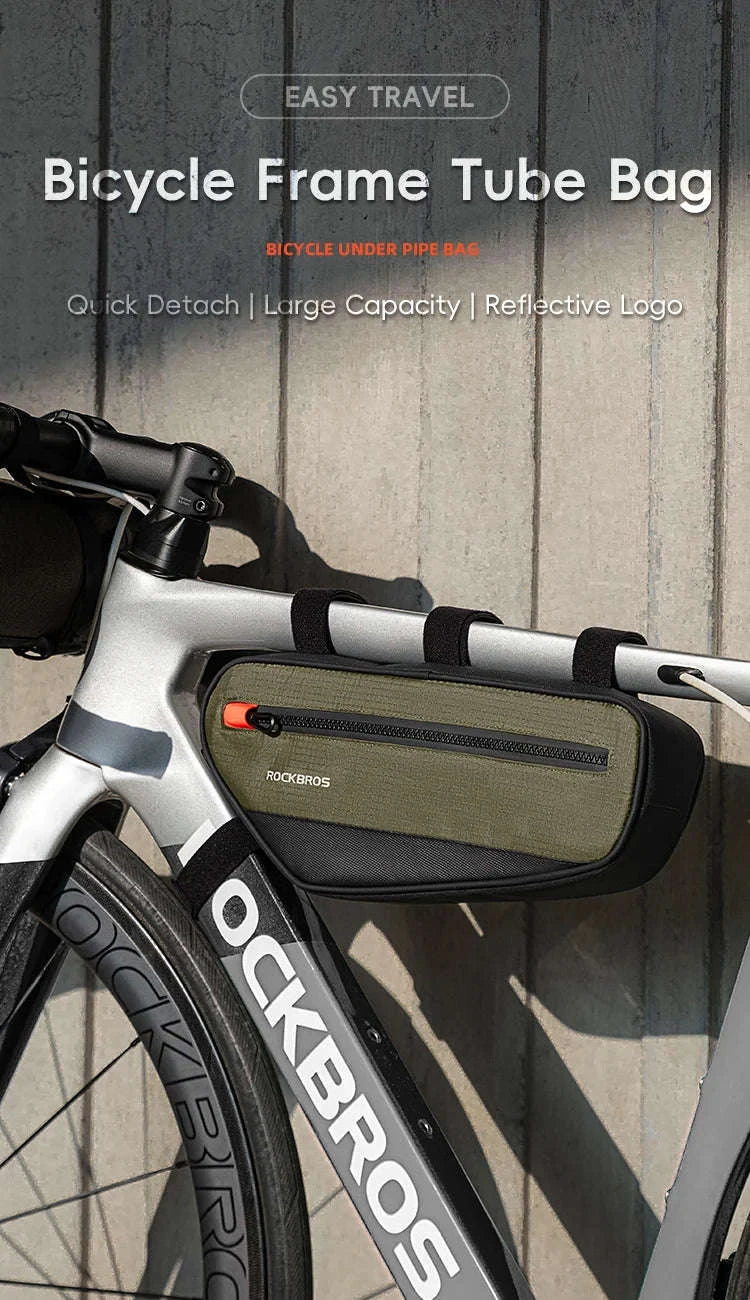 Bike Frame Tube Bag 1.7L with Reflective Design and Easy Mount-1.7L