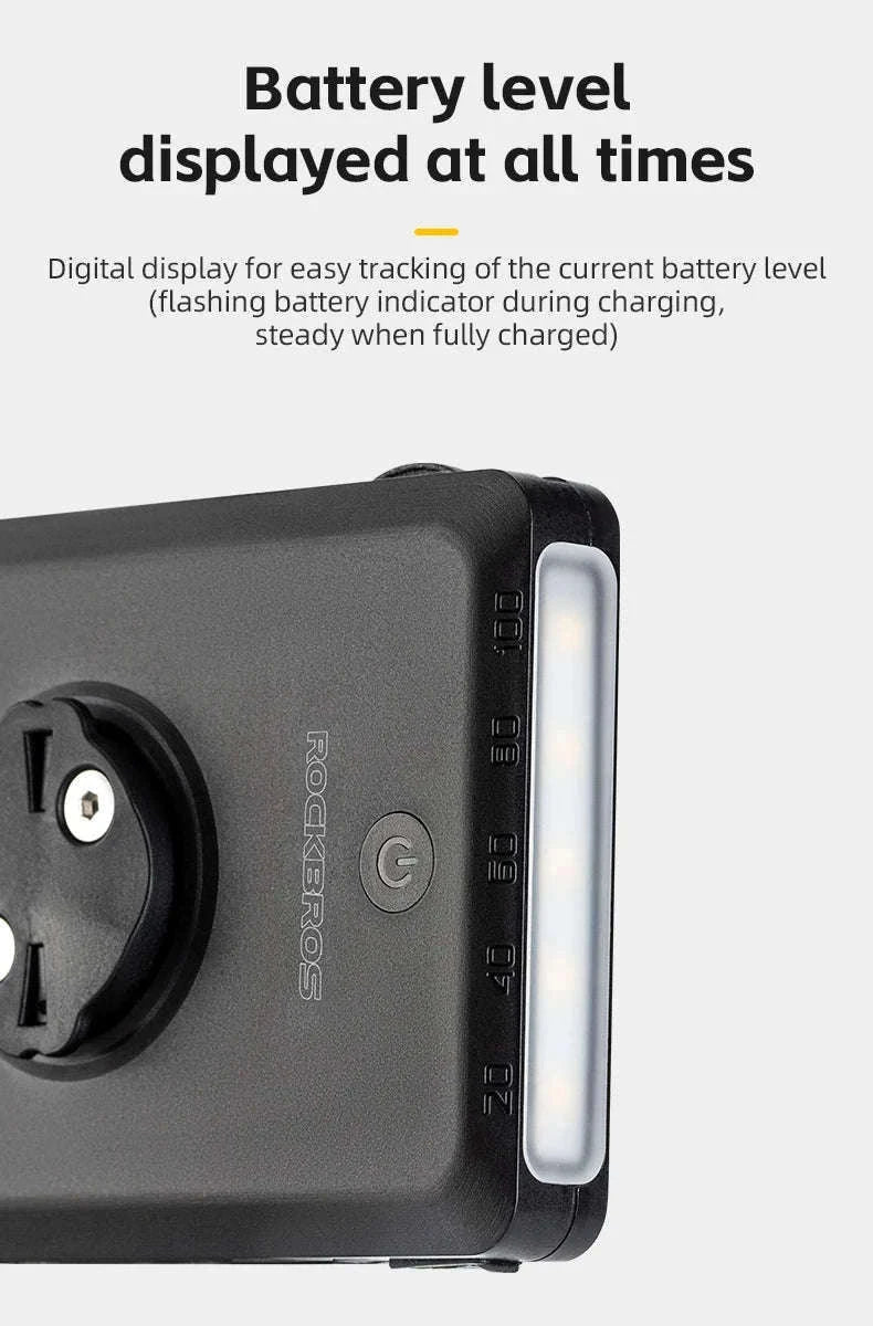 Bike Headlight 5000mAh with Digital Display & IPX6 Waterproof-RL-S1 nylon holder