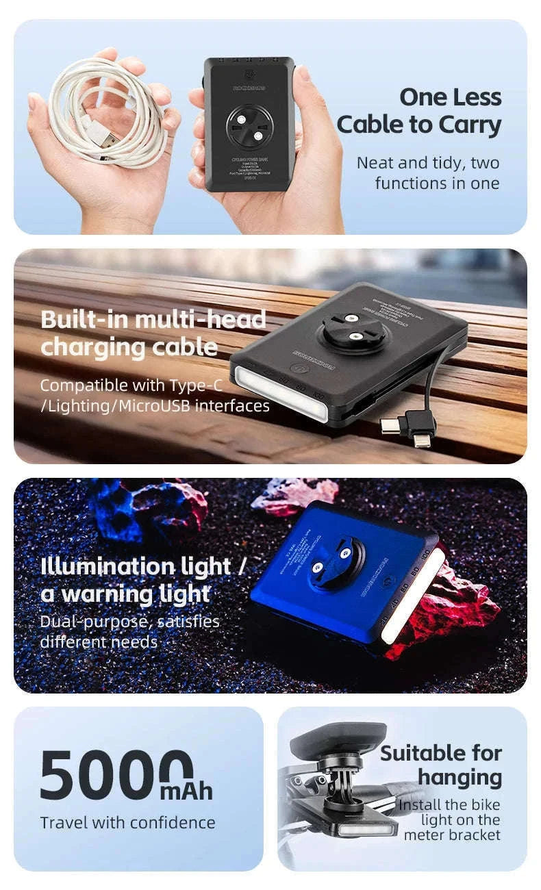 Bike Headlight 5000mAh with Digital Display & IPX6 Waterproof-RL-S1 nylon holder