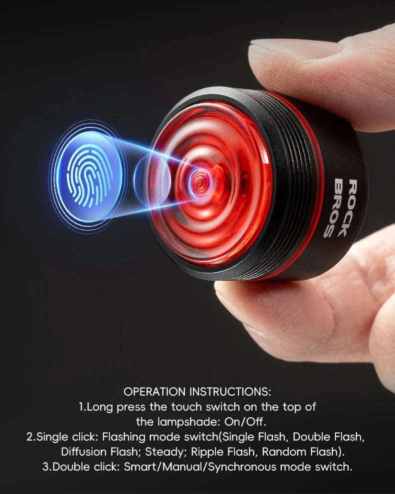 Bike Light Set with Smart Brake Sensor Tail Light 200/400LM-RHL400-BLS2