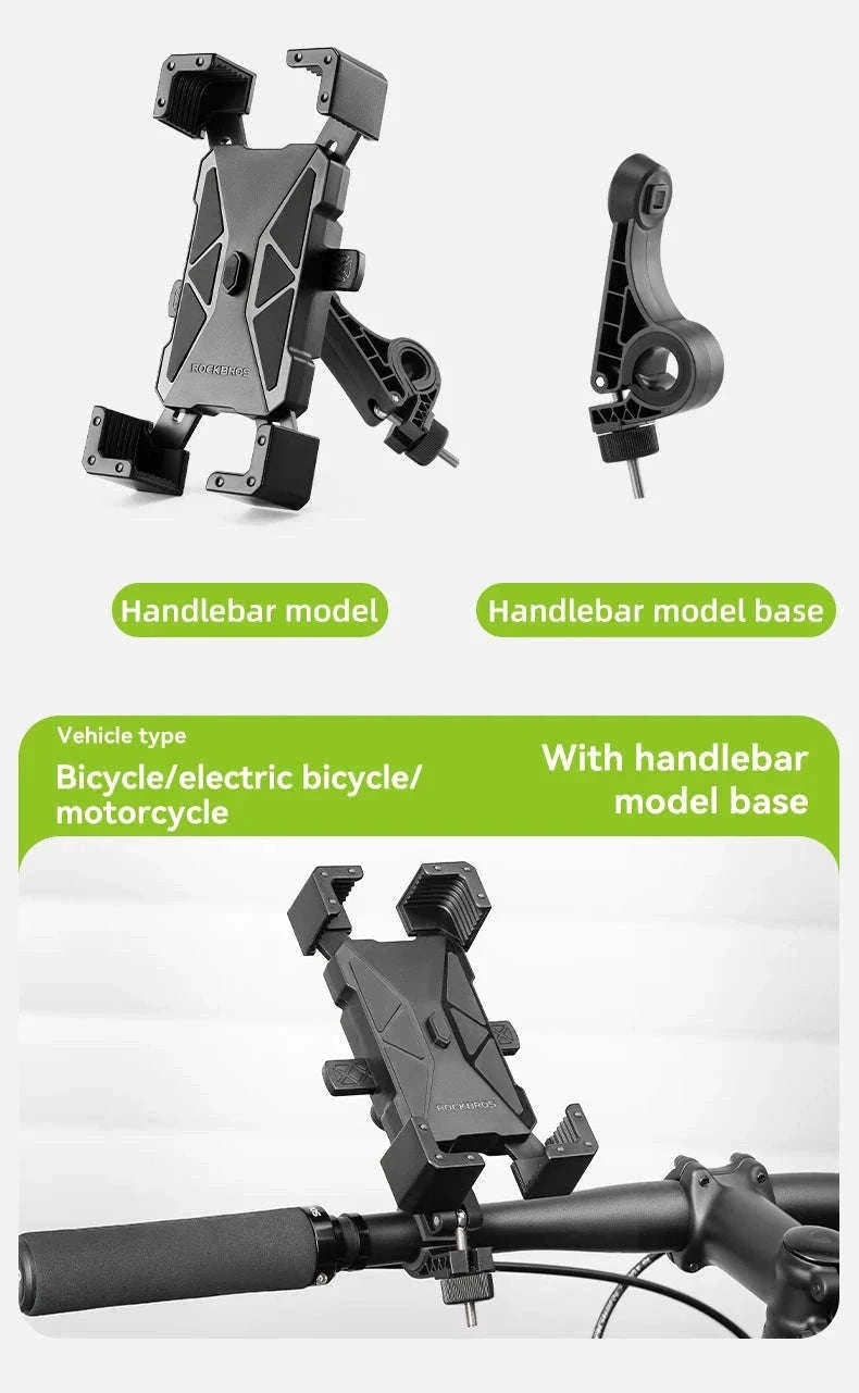 Bike Phone Holder with Anti-Vibration Quick Lock for 4.5–7.2 Inch Phones-LKZJ-Handlebar